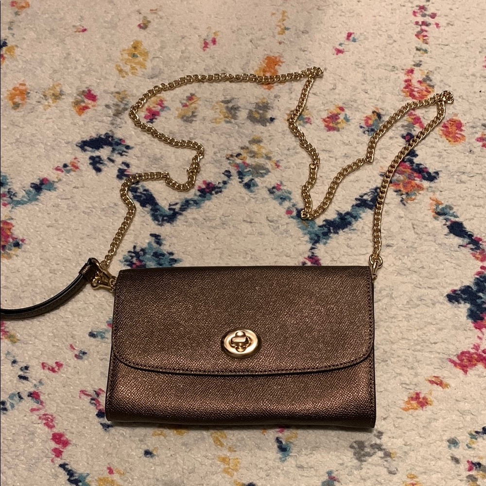 Coach Bronze Chain Crossbody Bag